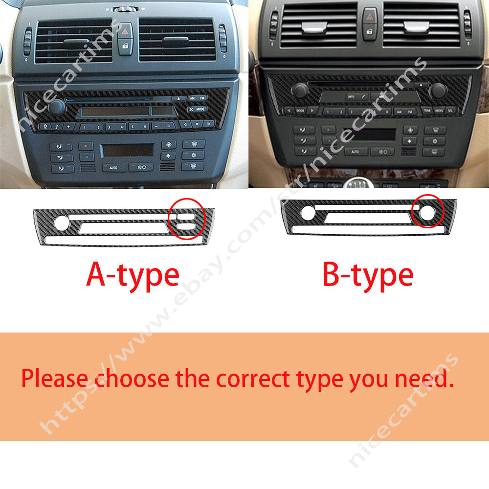 Fit for BMW X3 E83 2004-10 Carbon Fiber Car Central Control CD Switch Panel Trim