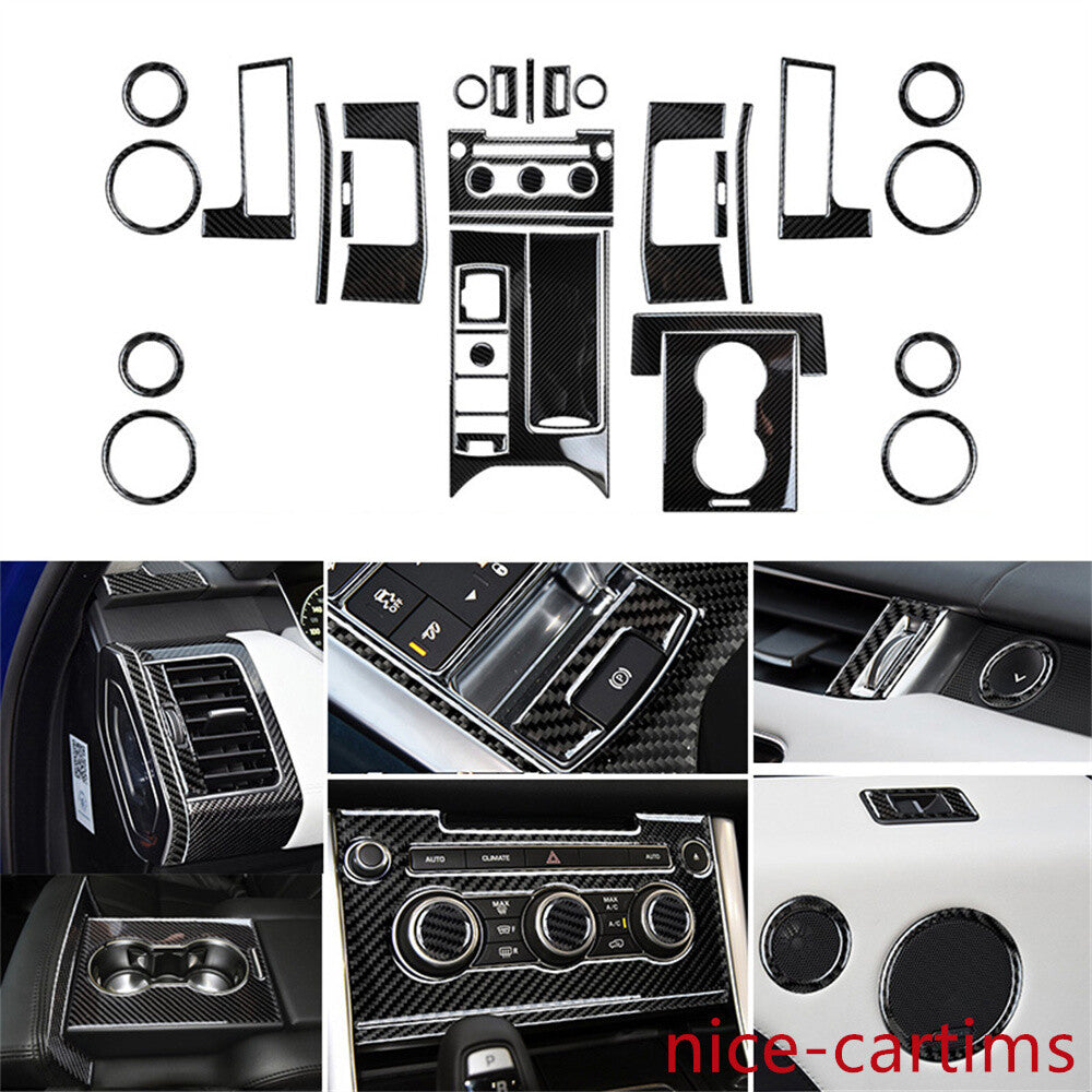 Kit For LR for Range Rover Sport 2014-2017 Interior Full Set Trim 36Pcs Carbon Fiber