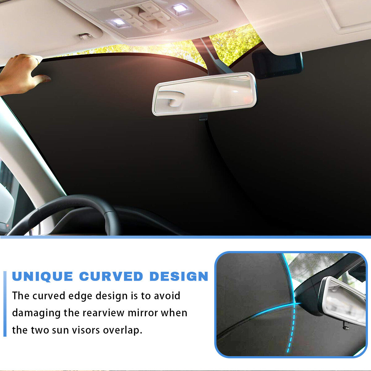 2x for Jeep Accessories Car Windshield Sun Shade UV Block Rear Side Cover Visor