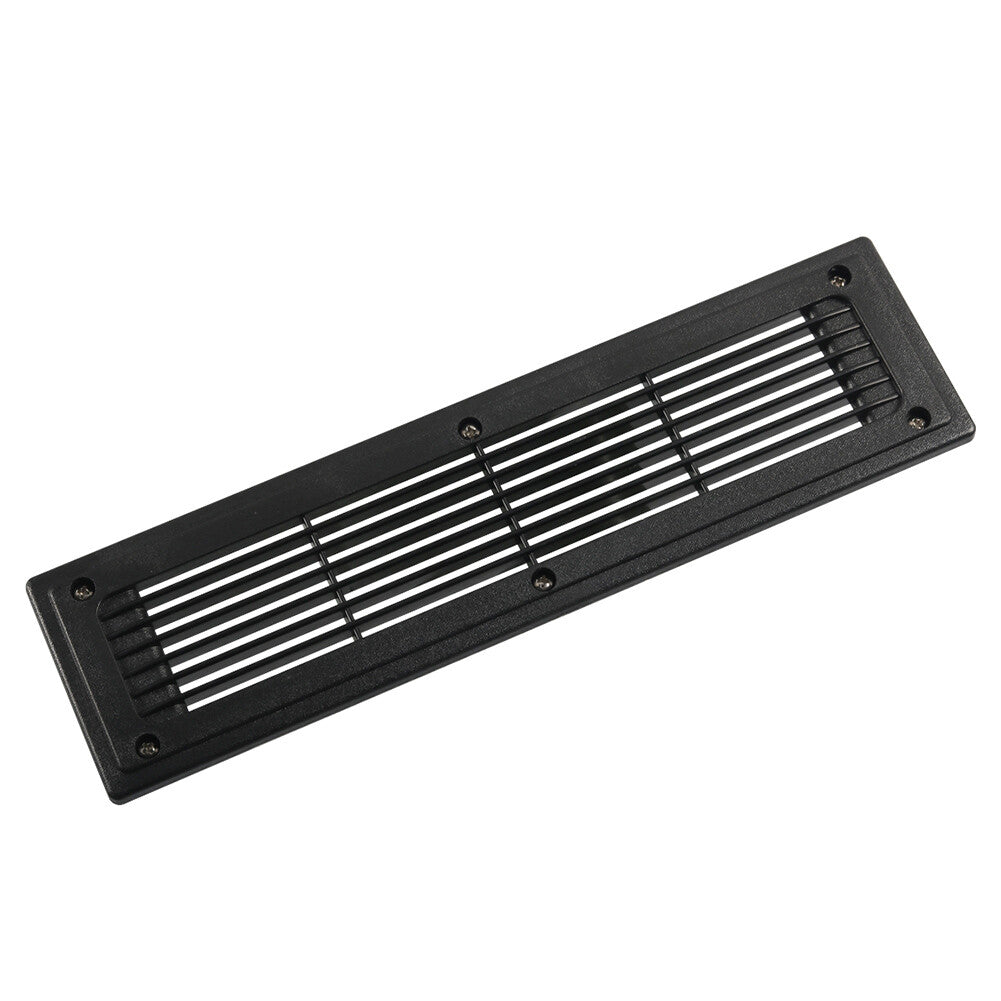 Straight Louver Air Outlet Grill Cover Ventilation Panel For RV Bus Black ABS