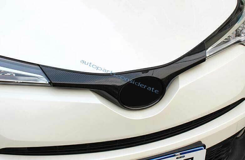 for Toyota CHR C-HR 18-2022 Front Bumper Center Hood Grill Strip Carbon Fiber 1X