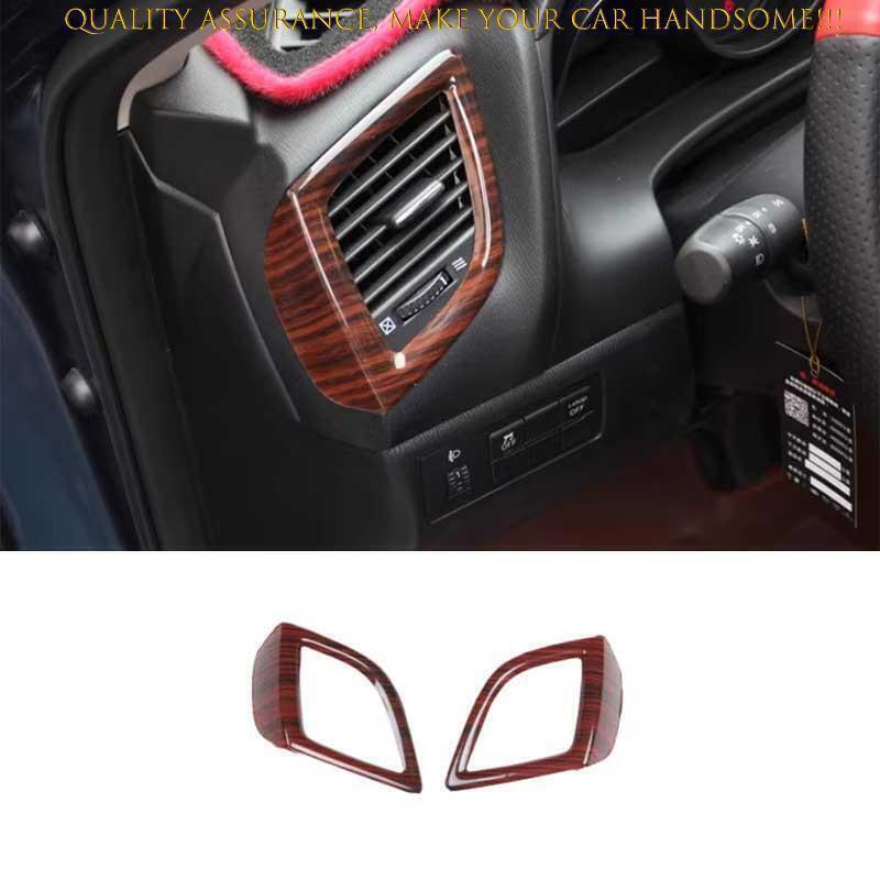 2X for Mazda 3 Axela 14-18 Brown Wood Grain Console AC LR Air Outlet Vent Trim