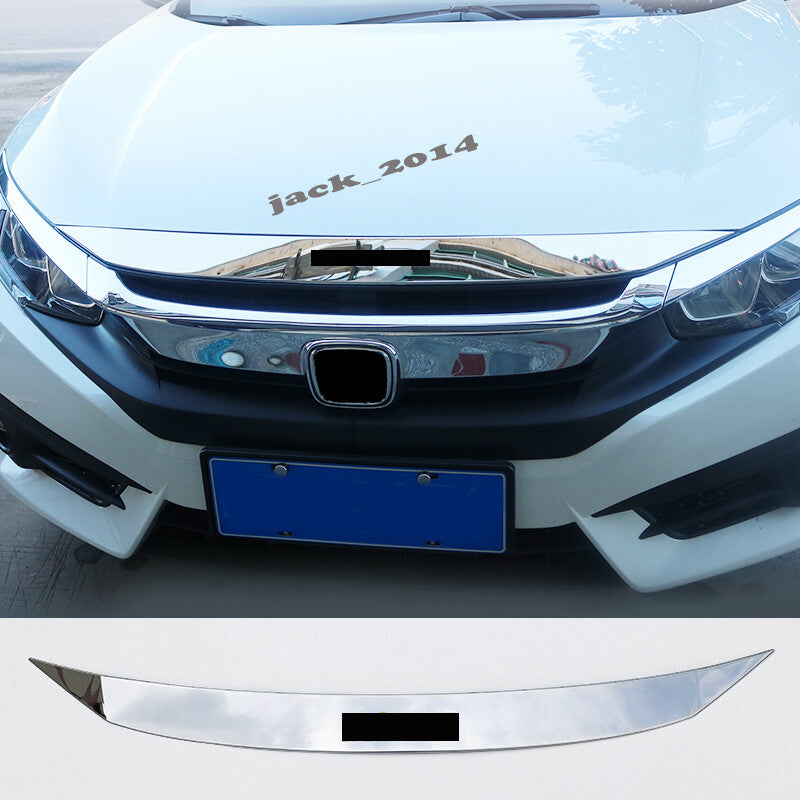 Stainless Front Hood Molding Cover Trim for Honda for Civic 10th 2016 2017 2018-2021