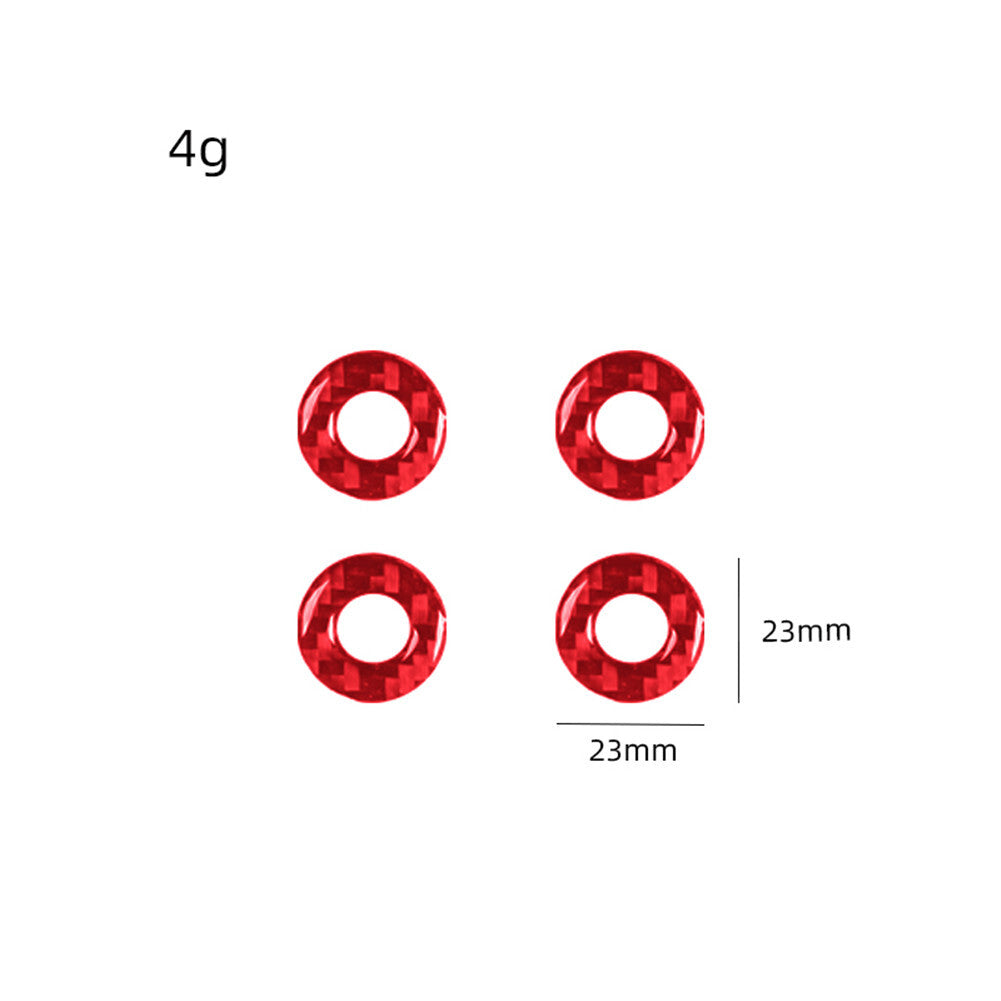 4-Piece Red Carbon Fiber Door Lock Cover Trim for Chrysler 300 2015-2022