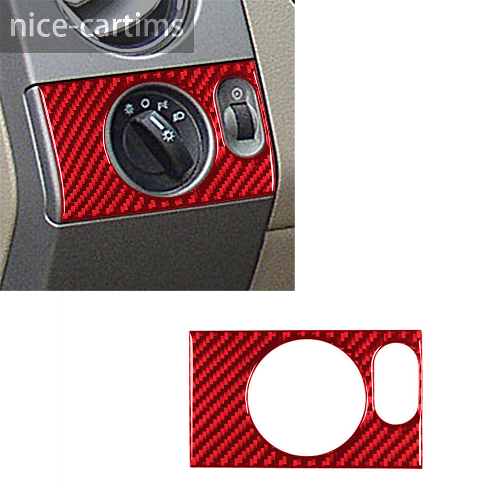 for Ford F-150 FX4 2004-08Red Carbon Fiber Interior Headlight Switch Button Trim