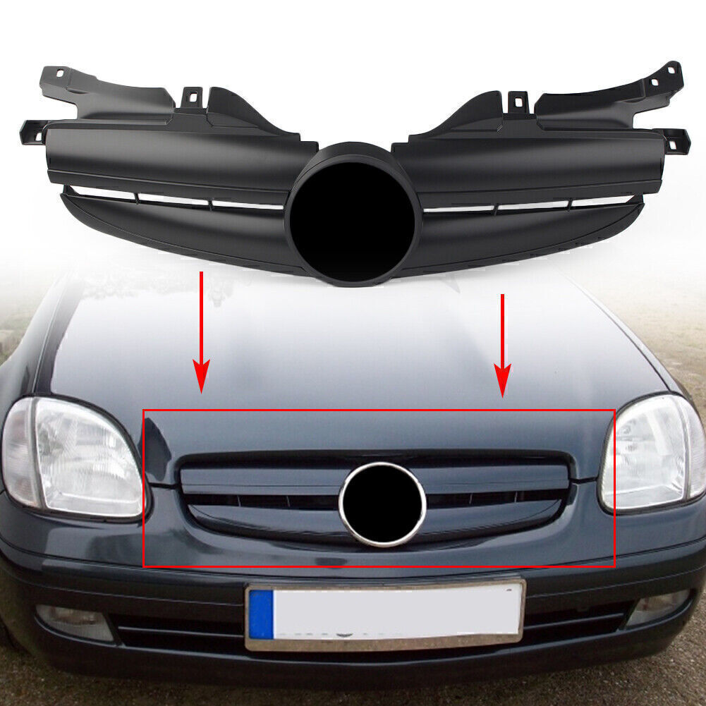Front Upper Grill Matte Black for Mercedes-Benz R170 W170 SLK Class 1998-04