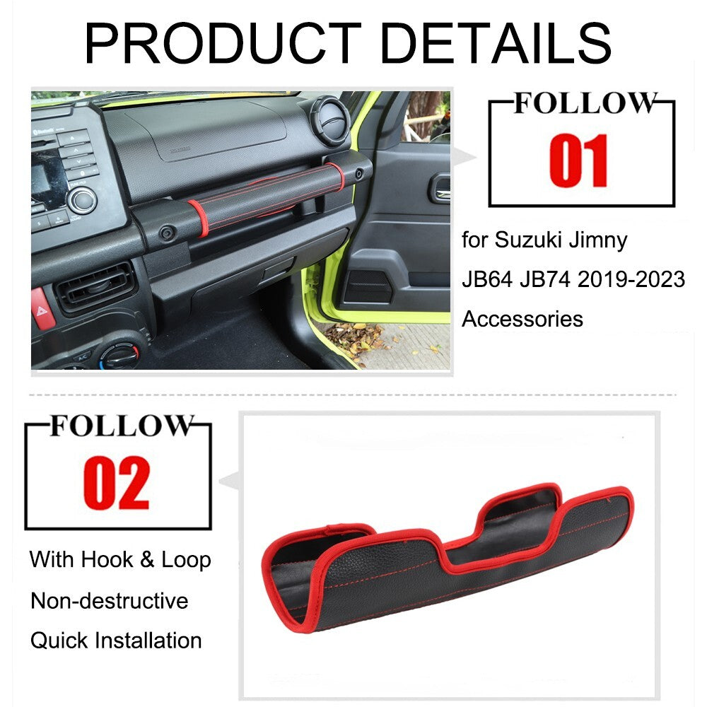 Leather Dashboard for Co -pilot Grab Handle Protector Cover for Suzuki for Jimny 2019-23