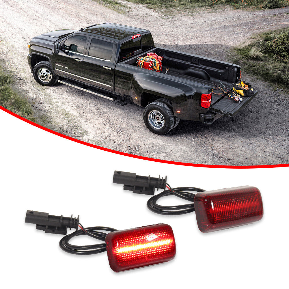 2-Pack Red Lens LED Side Marker Lighting Kit for 2015 and Later for Chevrolet for GMC 2500HD 3500HD