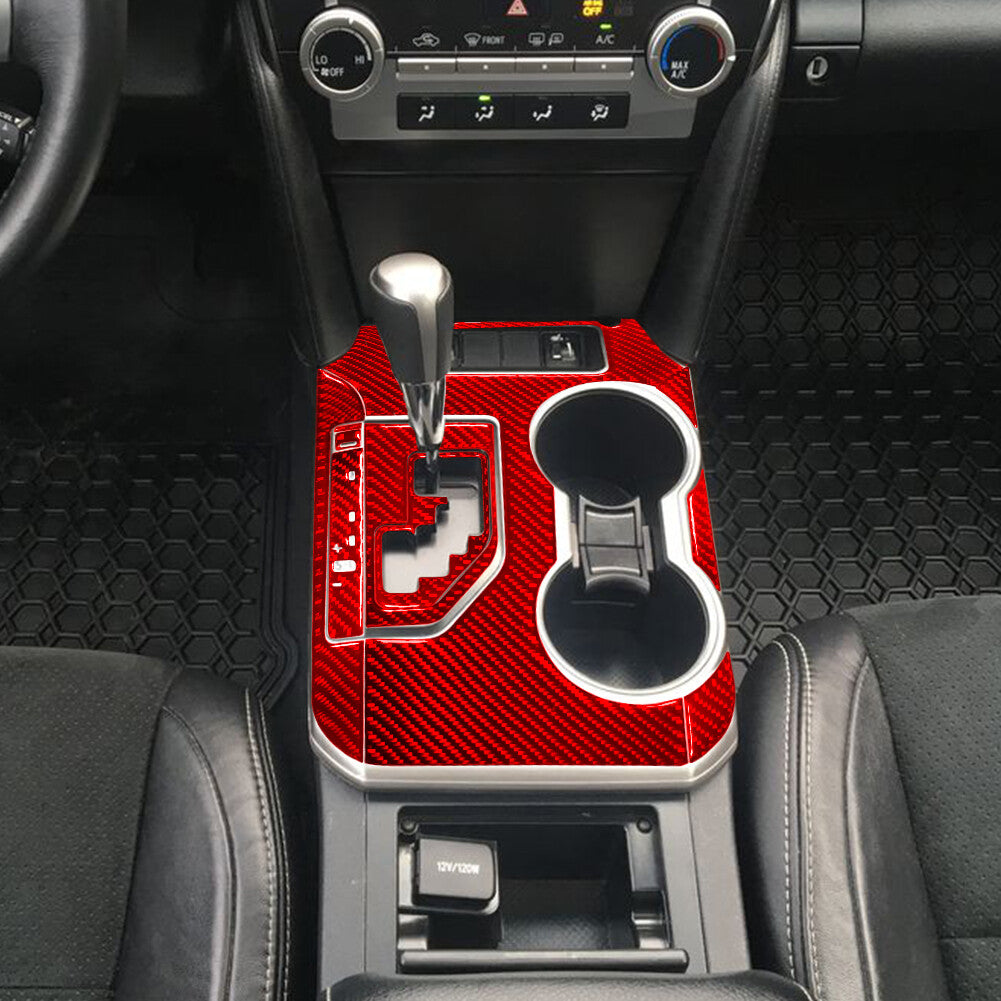 10Pcs Red Carbon Fiber Gear Shift Panel Decorative Cover Trim for Toyota for Camry