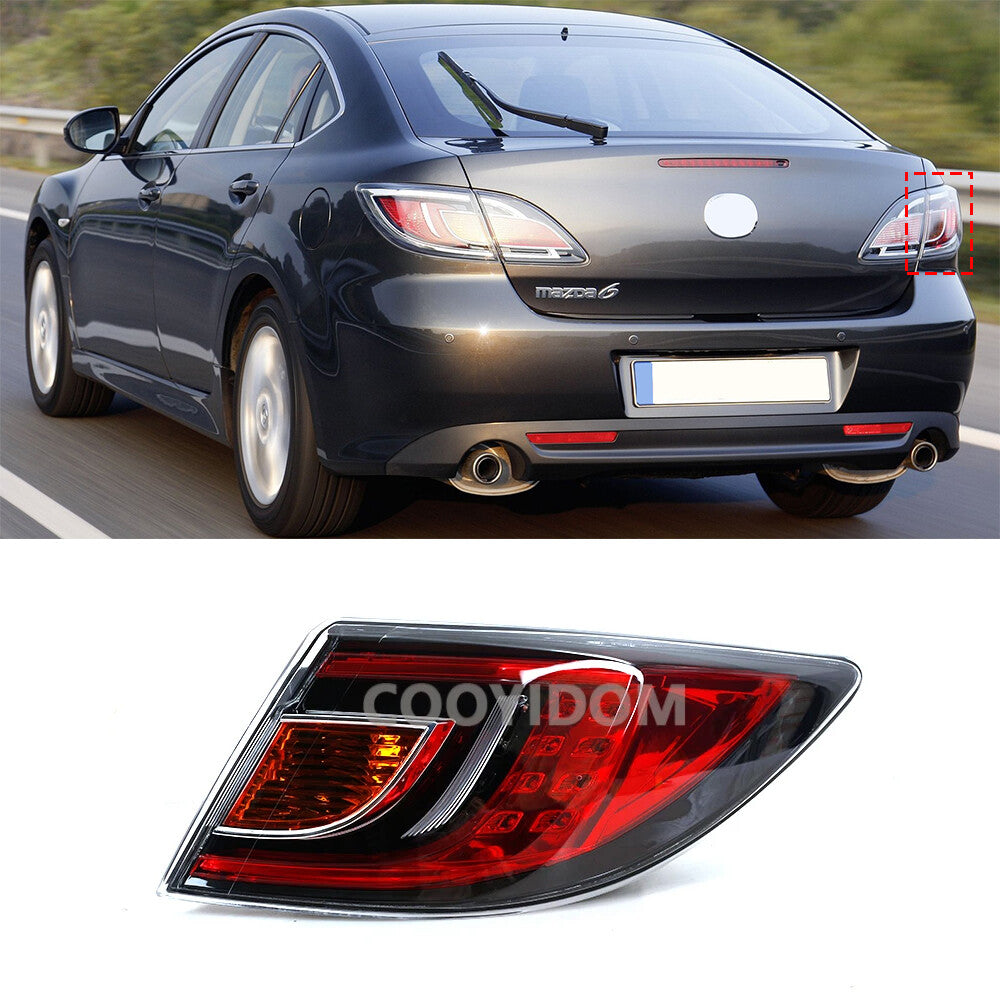One-piece set suitable for Mazda 6 2009-2012 rear bumper light, brake light, and taillights.