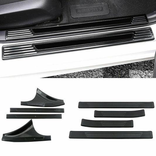 8P for Honda for Civic 2022-2023 Black Steel Door Sill Scuff Plate Guard Cover trims