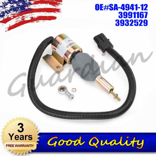 12V fuel shut-off solenoid valve SA-4941 3991167 3932529 for 6BT for Hyundai R170