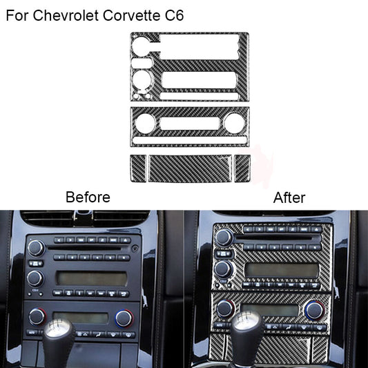 Carbon Fiber Center Control Panel Cover Trim Type D for Chevrolet for Corvette C6