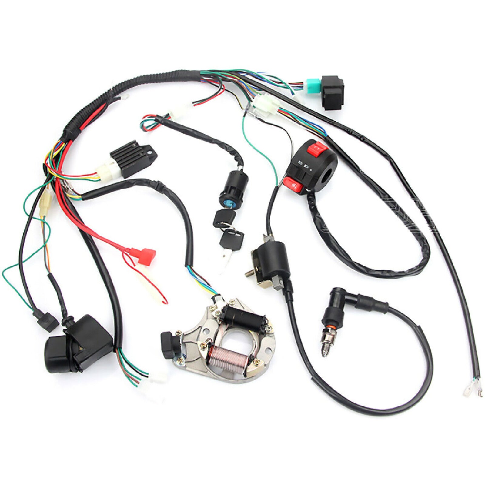 New CDI Ignition Electric Start Quads Wire Harness For ATV 50/70/90/110/125CC E