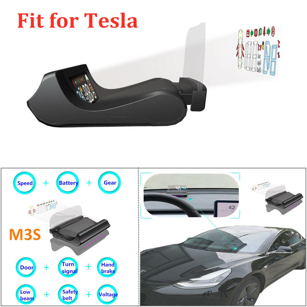 HUD Head-up Display OBD2  GPS Windscreen Speedometer for Tesla Model 3 12V Part