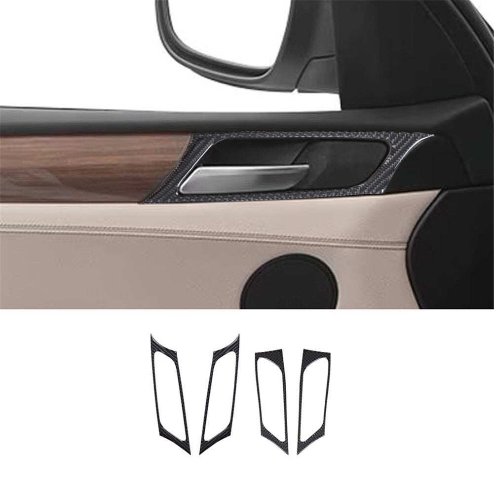 4Pcs Carbon Fiber Door Handle Frame Cover Trim for BMW X3 F25 X4 F26 2011-2017