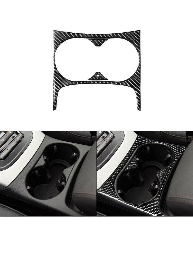3Pcs Center Cup Holder Trim Cover Decoration Carbon Fiber for Audi Q5 2009-2017