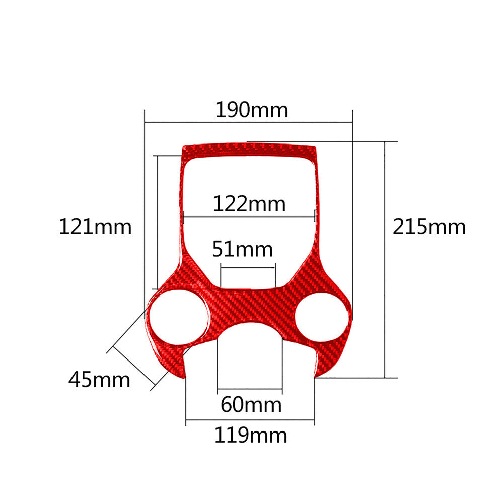 Red Carbon Fiber Gear Shiter Panel Cover Trim for Alfa Romeo Giulia 2017-2019
