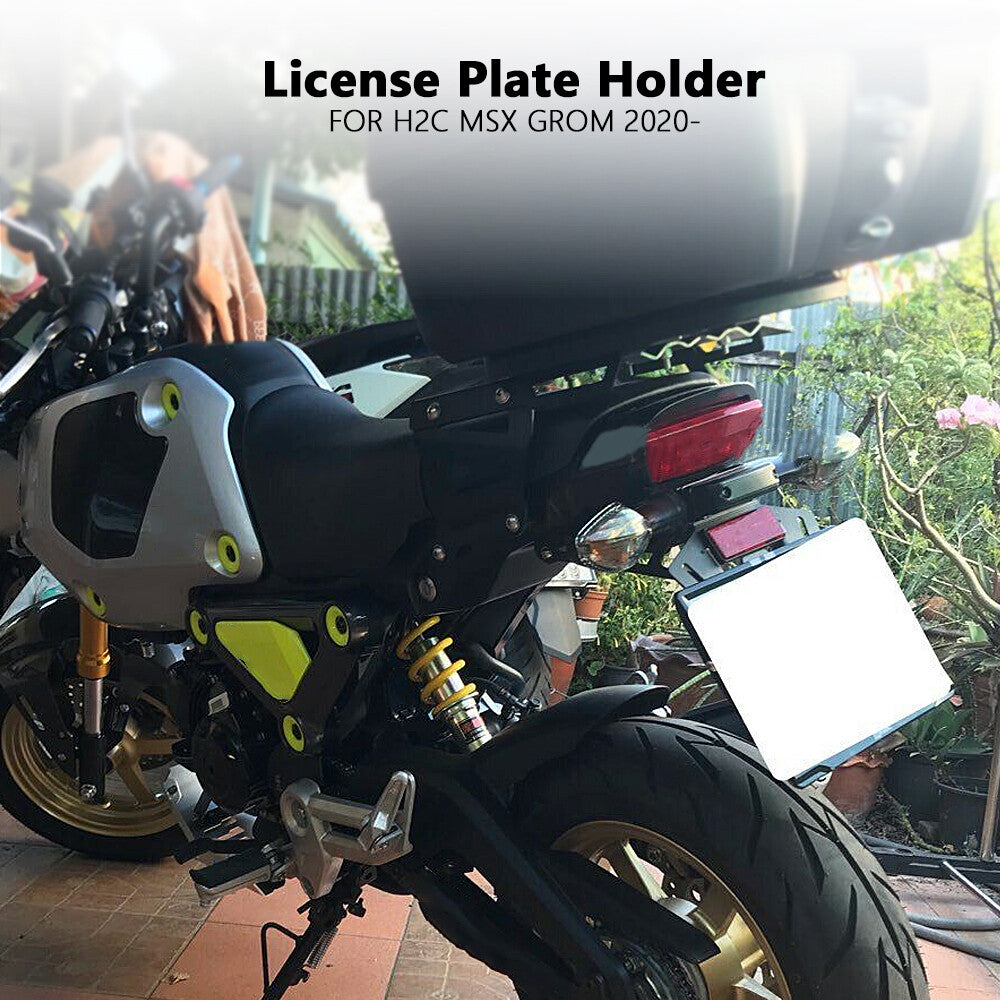 for HONDA H2C Msx Grom Metal License Plate Holder LED Lights Turn Signal Bracket