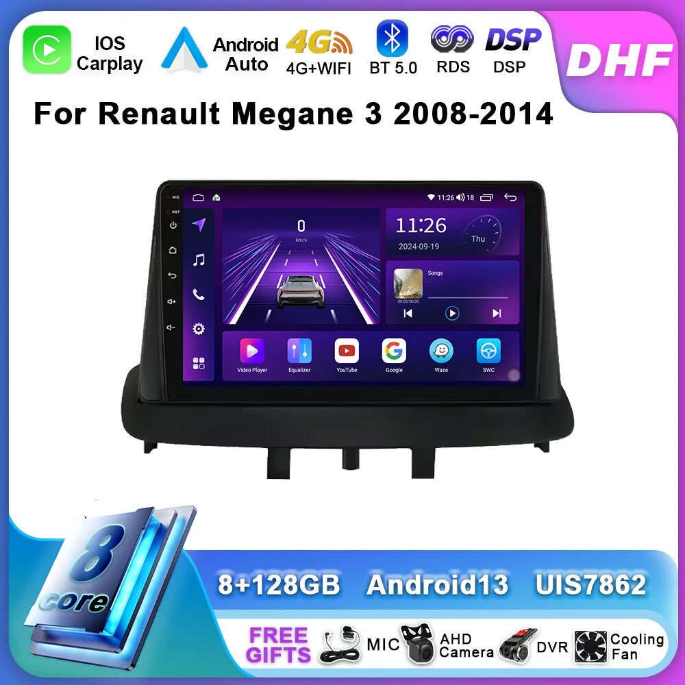 Android CarPlay Car Radio for Renault Megane 3 Stereo Video Player GPS System 4G