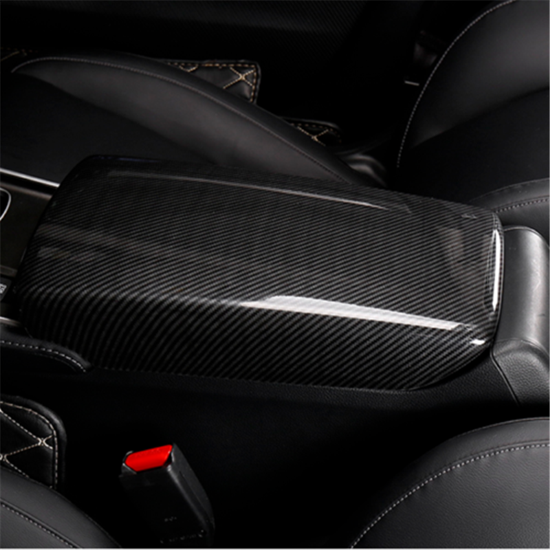 Carbon Fiber Console Armrest Box Panel Trim Cover ABS for Toyota Venza 2021-2023