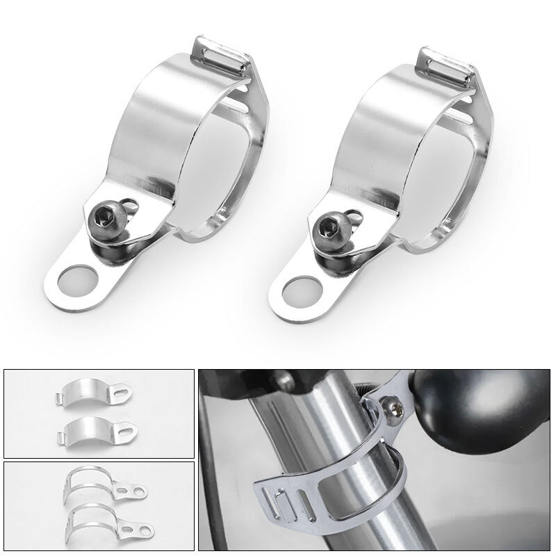 2X Motorcycle Turn Signal Light Mount Bracket Holder for 35-51mm Front Fork