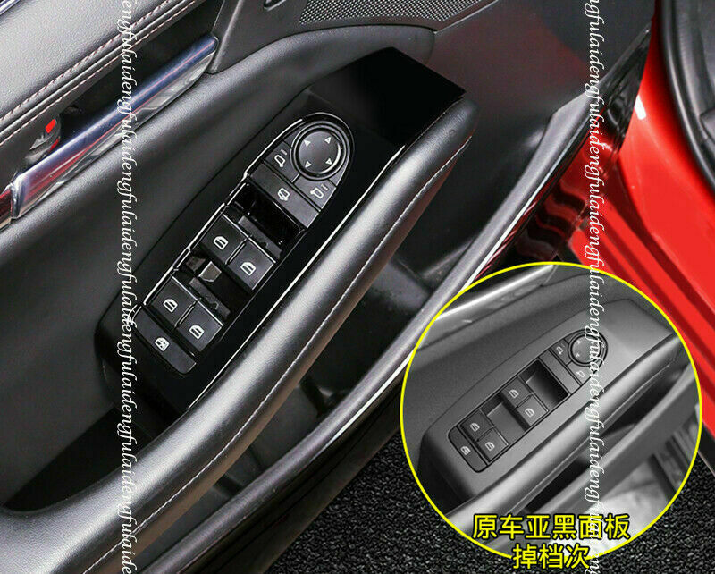for Mazda CX-30 2020-2022 Black Painted Window Lift Switch Panel Cover Trims ABS