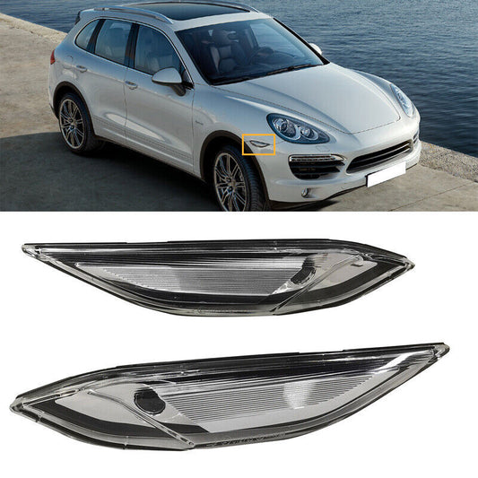A pair of transparent indicator light side marker lights for Porsche for Cayenne 2011-2014.