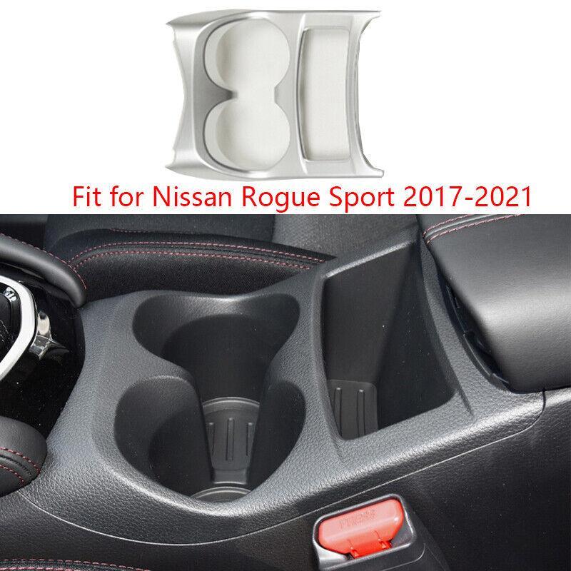 Fit for Nissan Rogue Sport 2017-2021 Silver Central Console Water Cup Cover 1pcs
