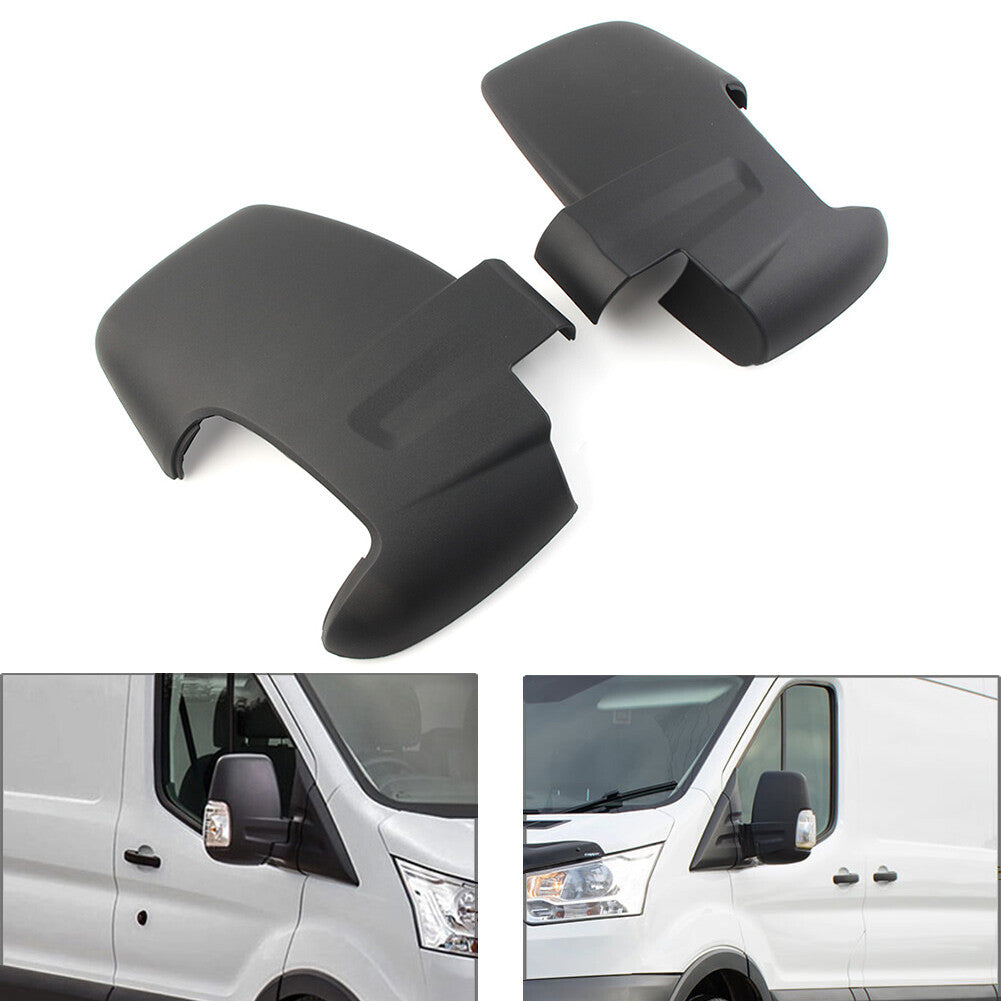 T¨¹r Fl¨¹gel Spiegel Abdeckung Geh?use ABS f¨¹r for Ford Transit MK8 14-21 Paar Schwarz