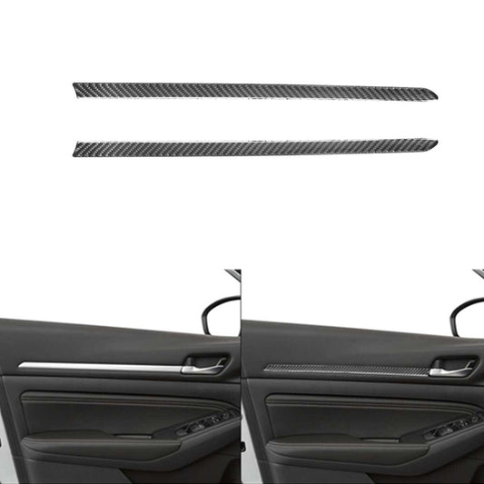 2X Carbon Fiber Front Door Panel Strips Cover Trim for Nissan Altima 2019-2022