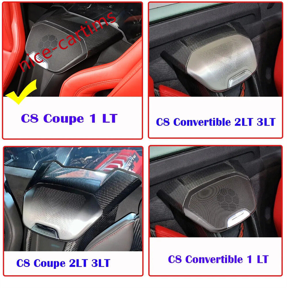 Real Carbon Fiber Rear Speaker Upper Panel Cover for Corvette C8 2020-2024 Coupe