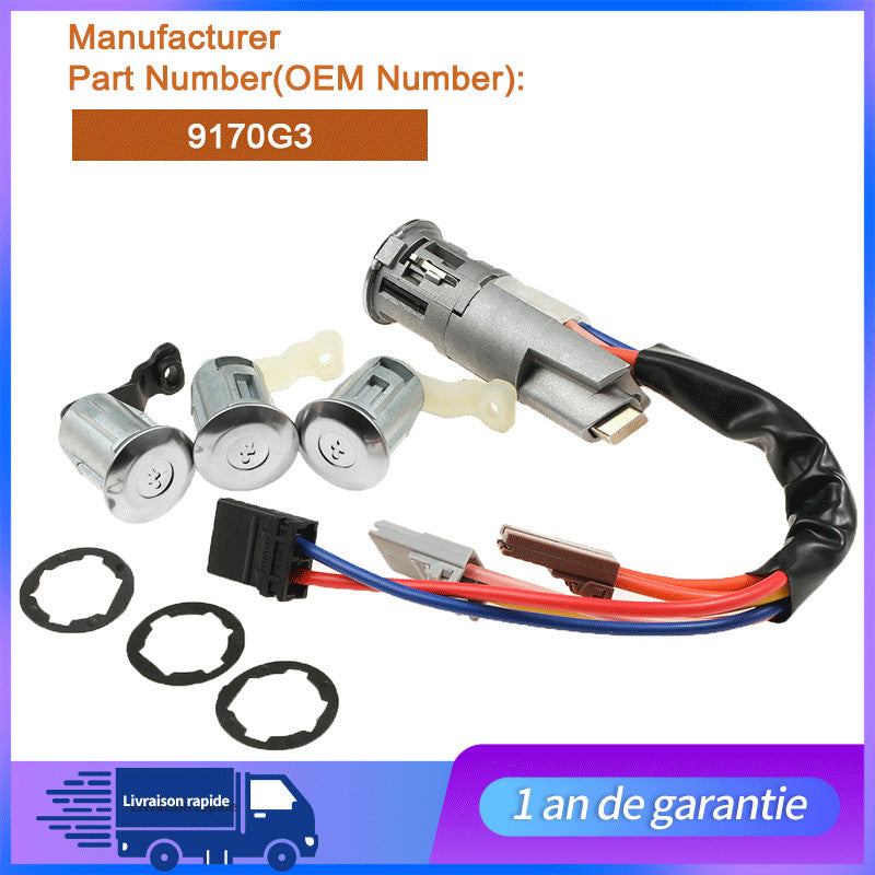 KIT 3 BARILLET DE PORTE + 1 ANTIVOL DE DIRECTION NEIMAN POUR BERLINGO PARTNER