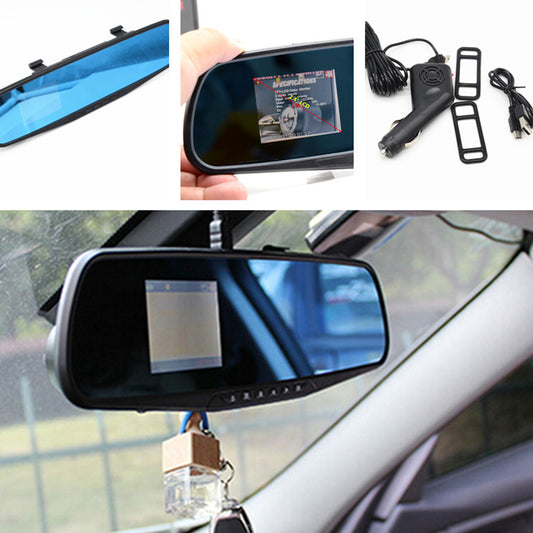 Car 2.4 DVR Rearview Mirror Camera Video Dash Cam Driving Recorder