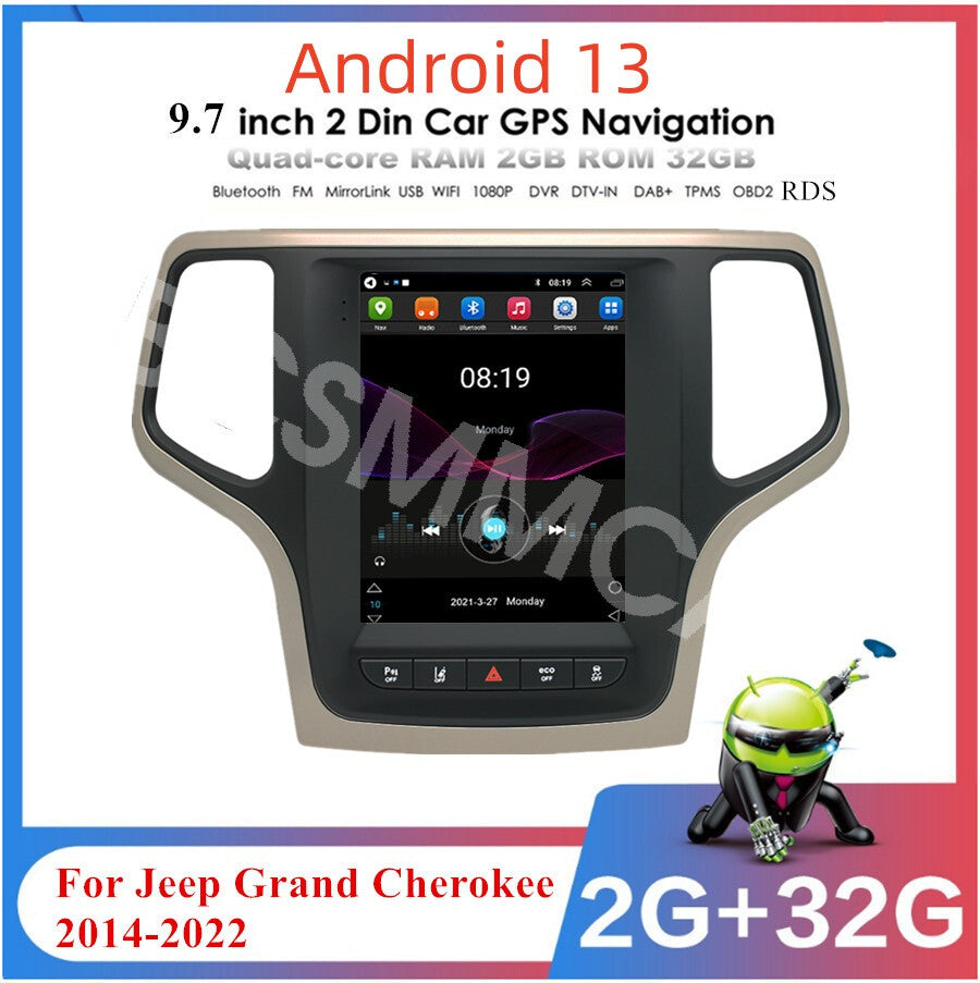 Car GPS Nav Radio Stereo For Apple Carplay Fit for Jeep Grand Cherokee 2014-2024