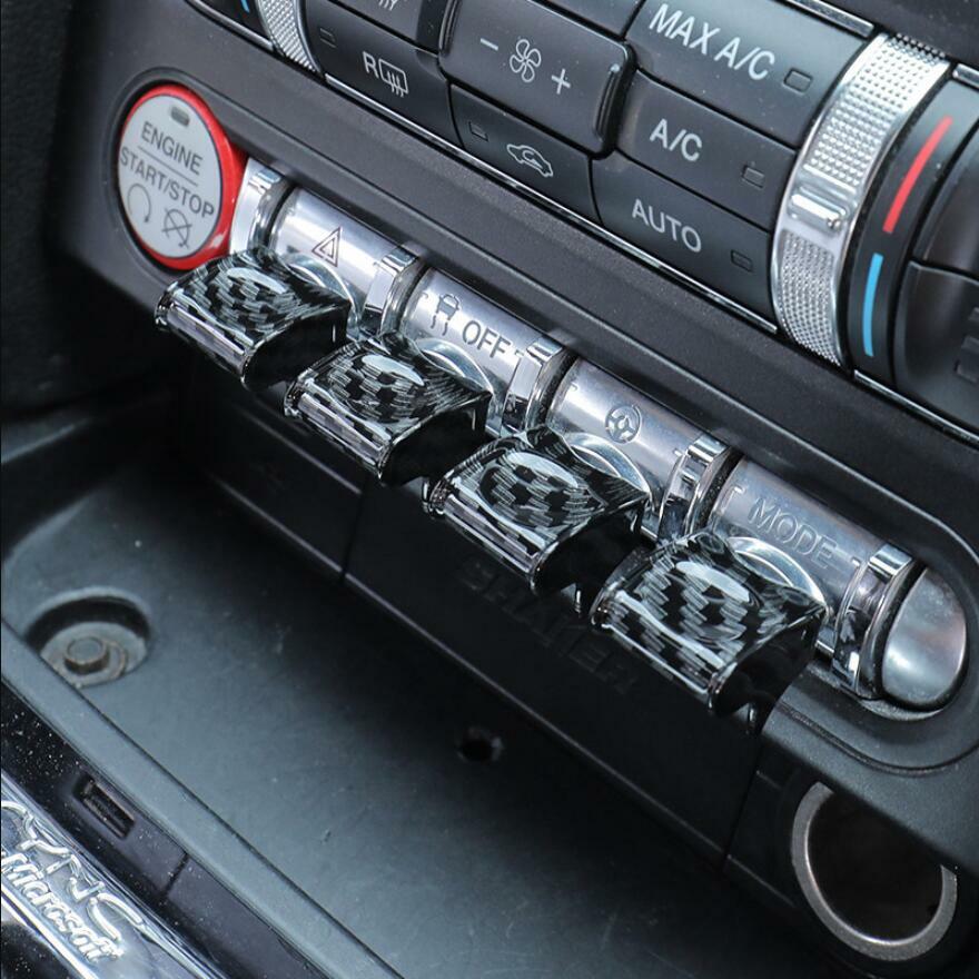 For 15-2021  for ford  for Mustang Carbon Interior Center Control Button Switch Cover Trim