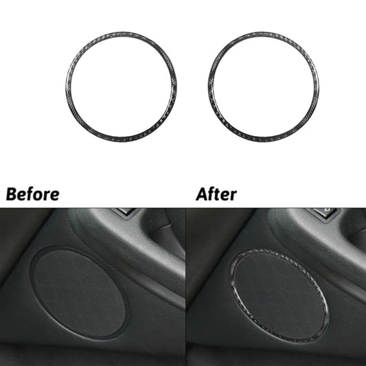 2Pcs Front Door Audio Speaker Frame Cover Carbon Fiber for BMW M5 E39 1998-2003