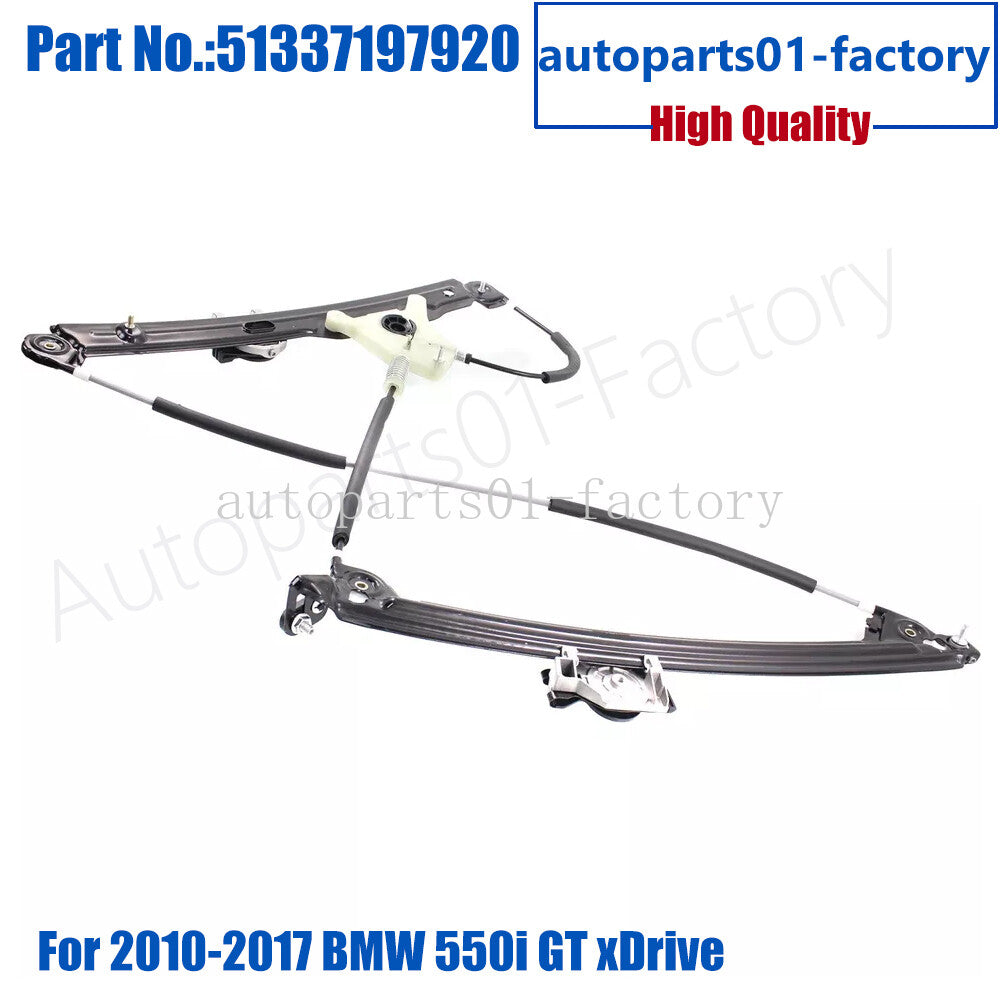 51337197920 Front Right Power Window Regulator for BMW 550i GT xDrive 2010-2017