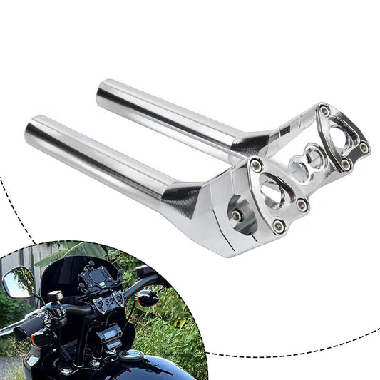 Chrome 10 inch Tall Handlebar Risers Pullback 1.5 for Harley 1-1/8 Clamp