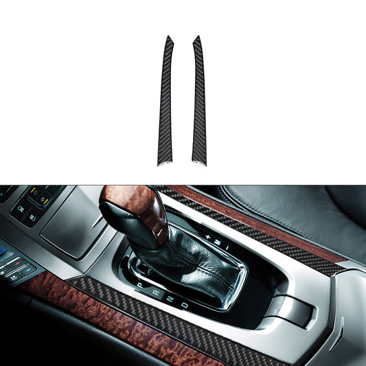 2X Gear Shift Side Trim Strip Cover Carbon Fiber for CADILLAC CTS SPORT 2008-UP