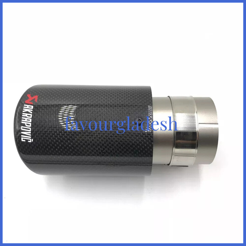 Universal AKRAPOVIC Exhaust Tip Muffler Carbon Fiber 63mm inlet 101mm outlet