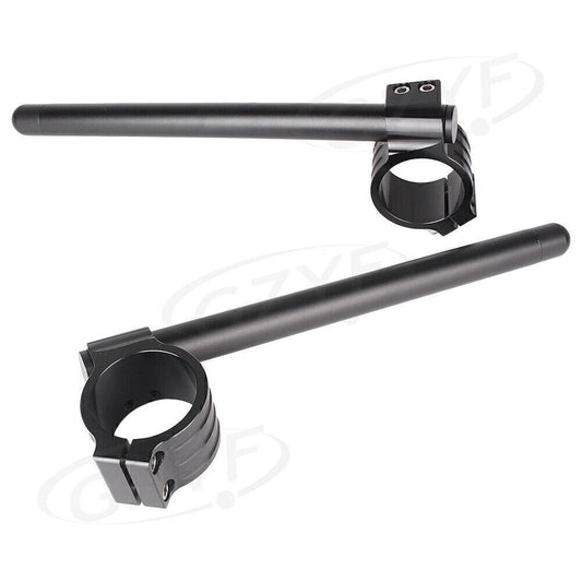 Fit Cafe Racer Universal Black Clip-On Motorcycle 7/8 Handlebars 53mm Fork Tube
