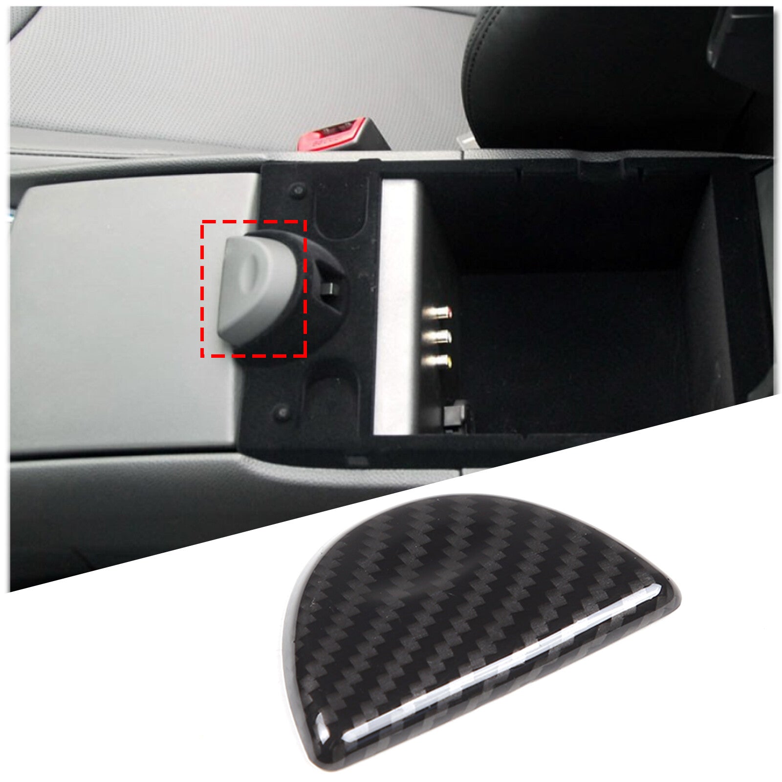 Carbon fiber interior center armrest box switch cover suitable for Infiniti G25 37 09-13