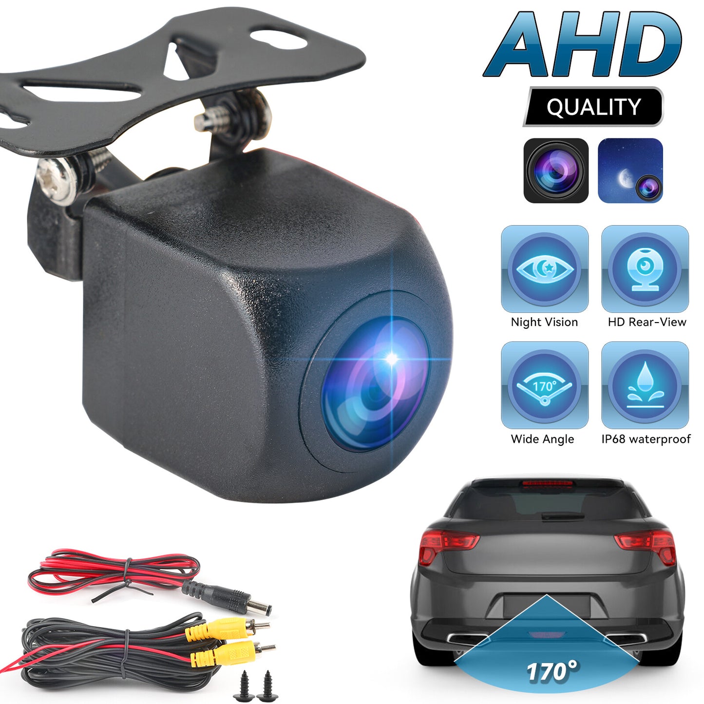 170¡ã HD 720P Car AHD Rear View Camera Fish Eye Night Vision Waterproof Metal