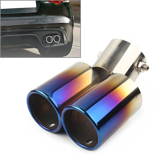 Universal Stainless Car Rear Dual Exhaust Pipe Tail Muffler Tip Tailpipe Tip
