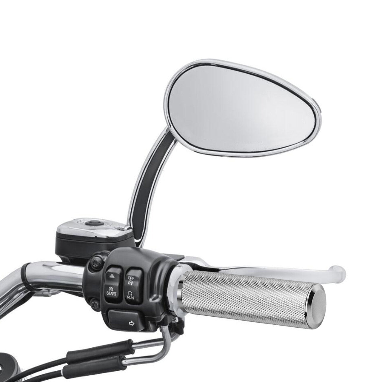 1 Chrome Handlebar Hand Grips for Harley Touring Road King Electra Glide 96-07