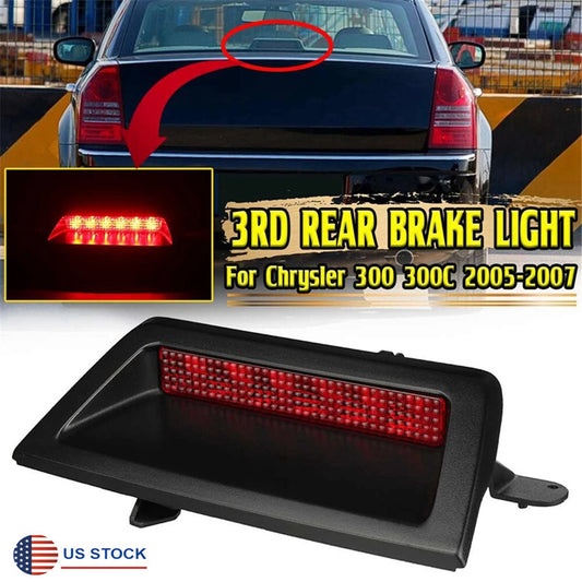 Black Rear Third Brake Light High 3rd Stop Tail for Chrysler 300 300C 2005- 2007
