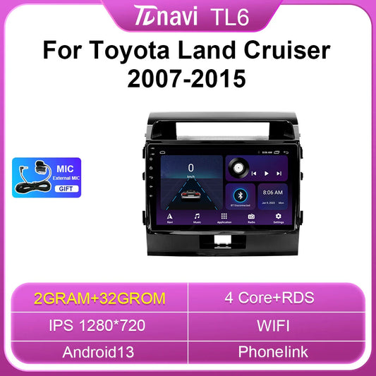 Screen Android for Toyota for Land Cruiser 200 Car Radio Video Player Auto GPS Navi
