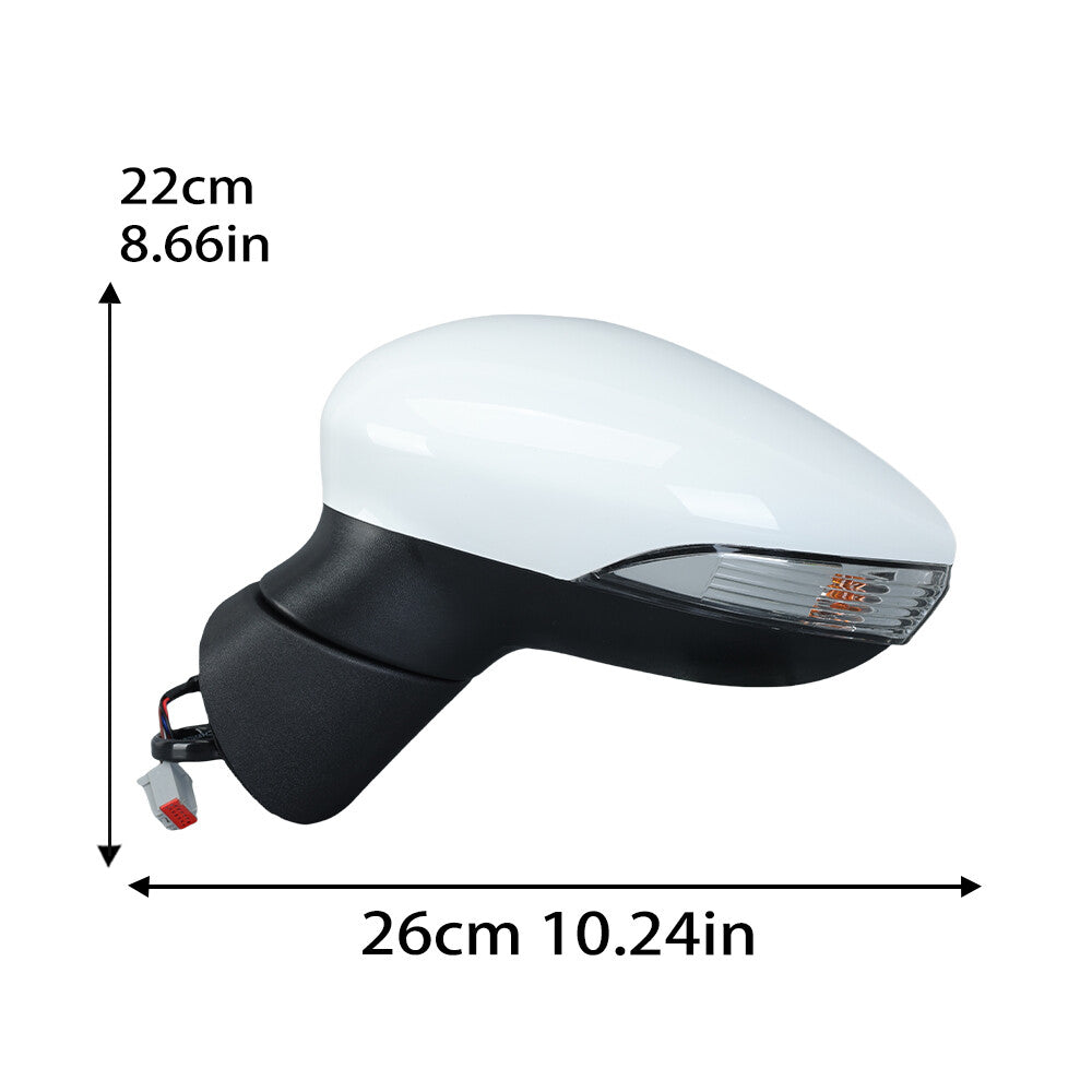F¨¹r for Ford Fiesta MK7 2013-2017 Links Au?enspiegel Manuell Beheizbar Wei?