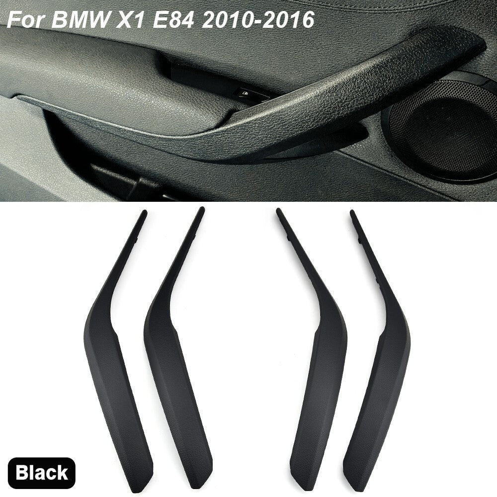Left + Right Inner Door Handle Pull Panel Trim Black for BMW X1 E84 2010-2016